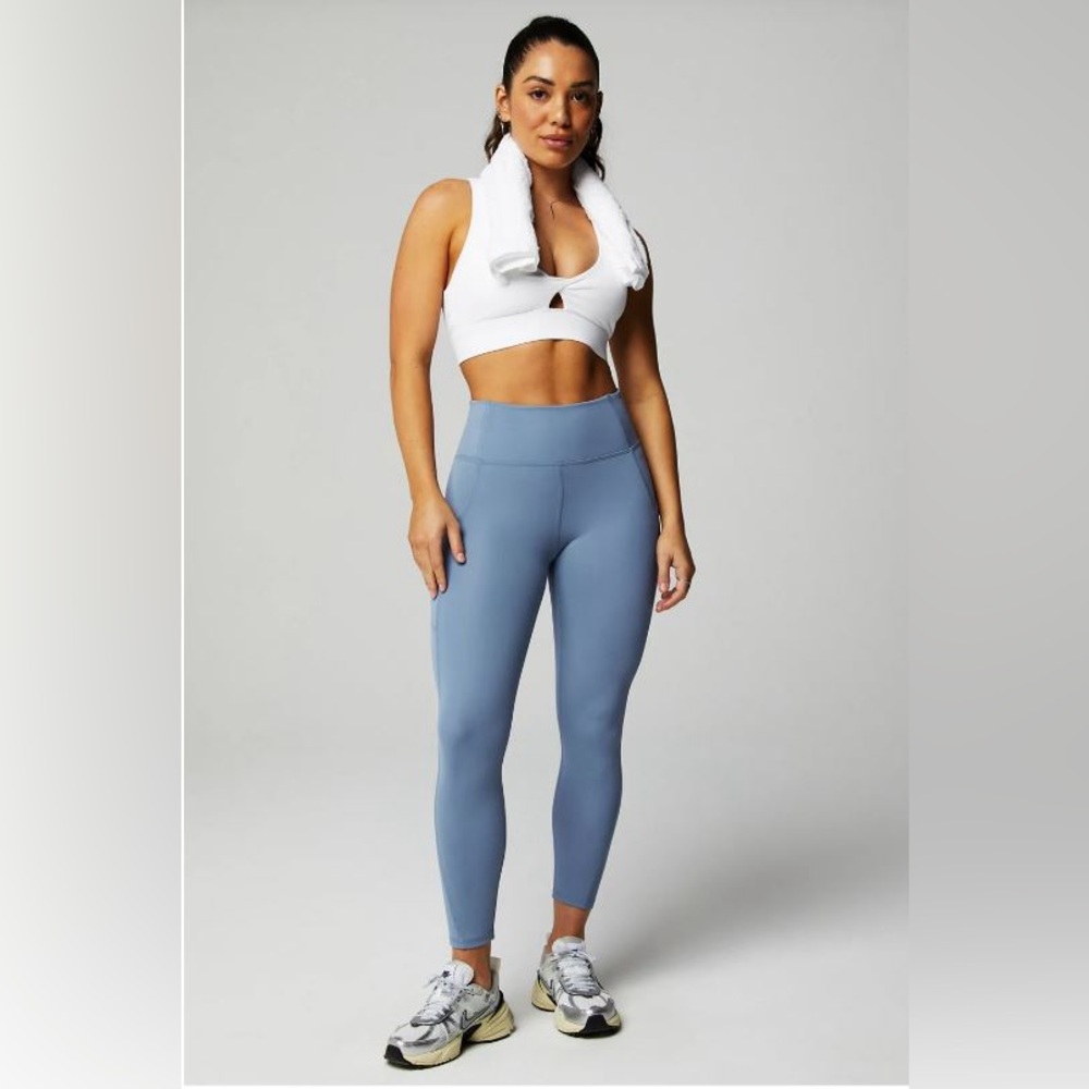 NWT- Fabletics PureLuxe High-Waisted Pocket 7/8 Legging -ELEMENTAL BLUE (24”)